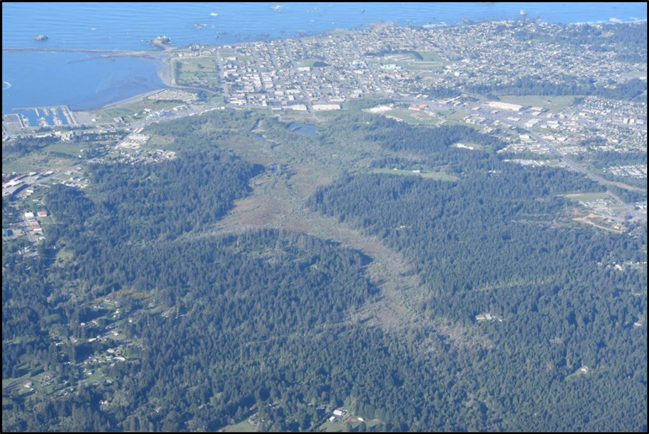 Aerial view of Elk Creek watershed